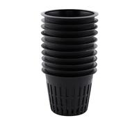 10pcs Heavy Duty Mesh Pot Net Cup Basket Hydroponic Plant Grow Clone Gardening (Black)