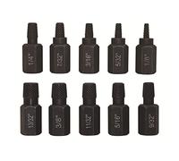 10pcs Heavy-Duty Screw Extractor Set Screw and Bolt Extractor Set for Screws, Bolts, Studs, Fittings, Multi-Spline Extractor