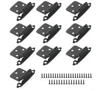 10pcs Heavy Duty Self Closing Cabinet Hinges for Kitchen and Furniture Doors Cold Rolled Steel Construction (Black)