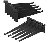 10Pcs Heavy Duty Slatwall Knife Shelf Bracket, 8 inch Metal Shelf Bracket for Slat Wall, Black Slatwall Accessories with Lip, Gridwall Brackets Hooks for Slatwall Panels Shelf Display Home Commercial