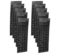 10pcs Hebrew Keyboard Stickers Pvc Black English Letters for Computer