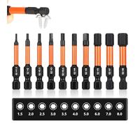 10PCS Hex Allen Key Drill Bit Set,S2 Steel Metric Hex Head Allen Wrench Drill,H1.5mm-H8mm Magnetic Allen Wrench Drills Bits Set 50mm Length