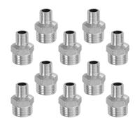 10pcs Hex Reducing Nipple 1/4 to 1/2 Inch Male Threaded Adapter | Wrench-friendly Hex Head Design, Tight Tolerance Threads, for Plumbers and Maintenance Technicians