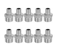 10pcs Hex Reducing Pipe Nipple Adapter Male to Threaded Fitting | Precisely Cut Burr-free Threads, External Hex Head Structure, Wrench-friendly for Plumbers and Renovators
