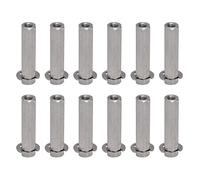 10Pcs Hex Shaft Rod Stainless Steel Bar, 8mm Drive Part Set Kit with Circlip, Hex Shaft Bar for TETRIX Robots, Lathe Equipment and Engineering Projects, M4 Threaded Hole at Both En (4106-4008-0320)