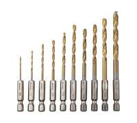 10pcs Hex Shank Drill Bit Set, 1/4 Inch Quick Change Shank, 135° Split Point, Sizes 1.5-6mm for Power Tools Metal Drilling Home DIY