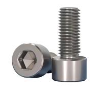 10PCS Hex Socket Head Bolt TA2 Titanium Hexagon Head Cap Allen Screw M2-M8, 10pcs, M8x25mm
