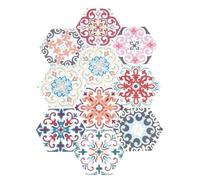10Pcs Hexagonal Self - Adhesive Tile Stickers, Non - Slip PVC Floor and Wall Decals for Kitchen Bathroom Home Decoration with Realistic Ceramic Look
