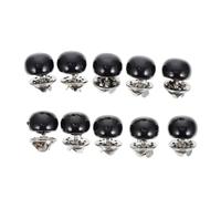 10pcs Hidden Buttons Black Pp Metal Collar Safety Buckles for Women