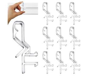 10Pcs Hidden Channel Valance Blinds Clips, 1-7/8inch Curtain Retainer Holder Clips, Clear for Faux for Horizontal Wood Blinds Mini Blinds Retainer Holder for The Valance with a Groove in The Back