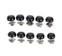 10pcs Hidden Snap Buttons Black Pp Metal Clothing Accessories