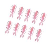 10pcs High Buoyancy Shrimp Soft Baits with Curved Tail Realistic Detailing for Freshwater Saltwater High Buoyancy Shrimp Lures