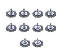 10Pcs High-Carbon Steel Wire Wheel Brushes - 1/4" Hex Shank for Efficient Rust, Paint and Mortar Removal, Quick-Change Drill Attachments