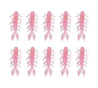 10pcs High Flotation Shrimp Soft Lures Realistic Detail and Curved Tail Artificial Baits for Freshwater Saltwater Curved Tail Soft Lures