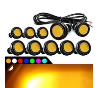 10pcs High Power 9W 23mm Eagle Eye LED Light DRL Fog Light Motorcycle Light Daytime Running Lights DRL Tail Backup Light Car Motor Clearance Marker Lights(Amber)