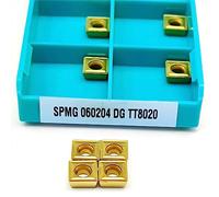 10PCS High Quality Milling Cutter CNC SPMG060204-DG TT8020 External Turning Tool SPMG 060204 Carbide Insert