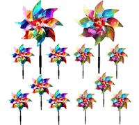 10pcs High Reflective Bird Repellent Windmill, Bird Repellent Windmill, Effective Reflective Colour Spinner, Spinners Animal Bird Repellent, Suitable for Family Farms, Orchards, Gardens