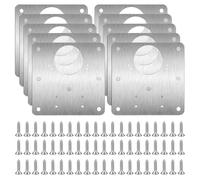 10PCS Hinge Repair Plate kit,90x90mm Stainless Steel Cabinet Hinge Repair Plate with Holes, Cabinet Door Reinforcement Bracket for Kitchen Cabinet, Wardrobe Wood Furniture (Includes 60 Screws)
