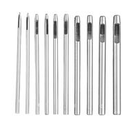 10PCS Hole Punch Cutter-GroveEss Round Hollow Puncher 0.5mm-5.0mm Steel Hole Punch Cutters Tool Set Leather Punches for Belts Watch Band Paper Plastic Leather Crafting