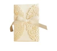 10PCS Hollow Out Wedding Invitations Cards with Envelopes Bowknot For Wedding Bridal Shower Engagement Greeting Card Anniversary Valentine Birthday Gift for Her Mum Wife Lovers (25PCS)