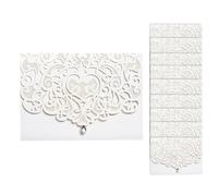 10PCS Hollow Out Wedding Invitations Cards with Envelopes Rhinestone For Wedding Bridal Shower Engagement Greeting Card Anniversary Valentine Birthday Gift for Her Mum Wife Lovers