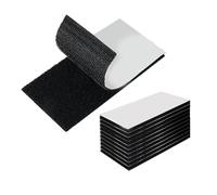10pcs Hook and Loop Strip Tape, 50x100mm (2" x 4") Self Adhesive Sticky Back Double Sided Tape Heavy Duty Strong Reusable Wall Fastener Tape - Black