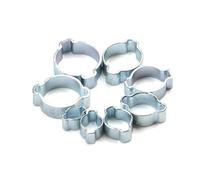 10pcs Hose Clamp Double Ears Worm Drive Fuel Water Pipe Clamps Clips(17-20mm)