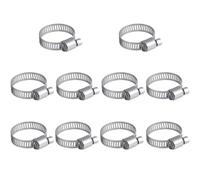 10Pcs Hose Clips 16-25mm Jubilee Clips Adjustable 304 Stainless Steel Hose Clamps Worm Drive Pipes Hose Clamps Clips