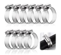 10pcs Hose Clips -Modurio 304 Stainless Steel Jubilee Clips, Adjustable 13-19mm Hose Clamps for Vent Pipe/Drain Pipe/Exhaust Pipes/Water Pipes