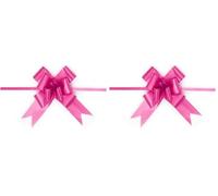 10pcs Hot Pink 30mm/3cm Large Ribbon Pull Bows for Party Wall, Gift Wraps, Christmas Trees, Wedding, Birthday Hampers Decoration Florist Pullbows (Pack of 2)