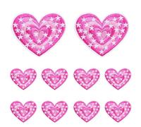 10Pcs Hot Pink Series Embroidery Patch DIY Cartoon Cat Leopard Love Flame Iron On Patches for Clothing Sew Applique for Clothing Jeans Jackets Bags(PE9795CT)