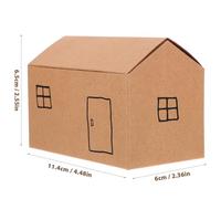 10pcs House Shaped Gift Boxes Paper Khaki for Party Treats