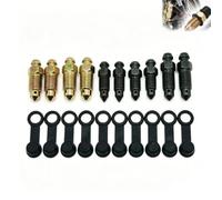 10Pcs Hydraulic Brake Bleeder Screws M6 M7 M8 M10 M10*1.25, Brake Bleed Nipples with Rubber Dust Caps, Caliper Bleeder Valve Bolts for Motorcycle EV Car Brake System Repair