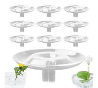 10pcs Hydroponic Floating Flower Holder: Clear Floating Flower Bowl Stem Holder Round FlowerFrog Insert - FloatingFloral Arrangement Supplies for Vases Bouquets DIY Home Decor