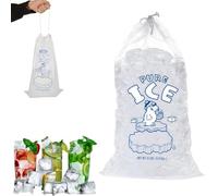 10PCS Ice Bags with Drawstring,Drawstring Ice Cube Bags,Ice Cube Bags Reusable,Sturdy Freezer & Ice Maker Storage Bags,Heavy Duty Ice Bags 8lb Capacity,Durable Ice Bag Storage for Camping, Picnics