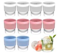 10PCS Ice Ball Mould Silicone Ice Ball Makers Round Ice Cube Moulds for Whisky Cocktails and Soft Drinks Large Ice Cube Trays Ice Cube Mold for Home and Party Use