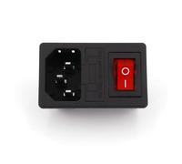 10Pcs IEC320 C14 AC Power Socket 10A/250V With Fuse Holder and 3-Pin Red Indicator Switch 1.5 Type BIANMTSW