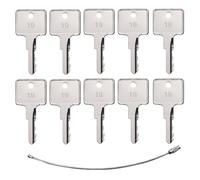 10Pcs Ignition Keys CAT 1596 Plant Keys, 123243 Key Compatible with Caterpillar BD2 Forklift,Mitsubishi Forklift,Kubota (Older M Series).