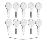 10Pcs Ignition Switch Keys 1051Replacement Compatible with Tri Mark TriMark New Thwaites Dumpers and Machinery Lucas Excavator Ignition Starter Key with 1 Keys Ring