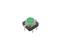 10Pcs Illuminated Tactile Tact Switch 12x12x7.3mm Blue Green Red White Orange LED Light Button Momentary Switches 12 * 12 * 7.3mm IDGTTLDF(Green)