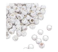 10PCS Imitation Diamond Shoe Lace Beads, Colorful Decorative Buckle Set(White)