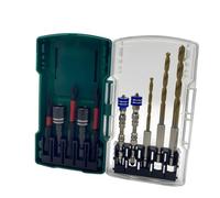 10PCS Impact Driver Bit Set with Magnetic Ring, S2 Steel Screwdriver Bits with Torsion Zone, HSS Gold Titanium Drill Bits, 1/4" Hex Shank for Impact Driver Drill - for Contractors DIY