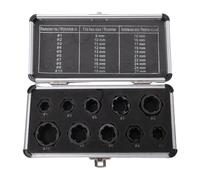 10Pcs Impact Nut Extractor Set 9-19mm Remover Tool with Short Design | Easily remove stripped nuts with reverse helical grip using this 10 piece short nut extractor set for 3/8in drive tools