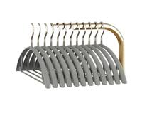 10PCS Impregnated Semi-round Coat Hanger Seamless Storage Thick Clothes Brace Non-slip Stainless Steel Clothes Hanging Adult(Grey)