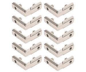 10Pcs Inside Corner Connector Bracket, L - Type Cast Zinc 3D Printer Bracket, M5 Fixing Screw for 90 - Degree C - Beam and 20mm V - Groove Linear Guide Connections