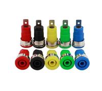 10Pcs Insulated 4mm Banana Female jack Panel Mount Socket Binding Post Connector(Yellow)