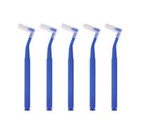 10pcs Interdental Brushes Angled L-Shaped Dental Cleaning Nylon Floss Picks(Blue)