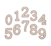 10pcs Iron on Number Appliques with Pearl Rhinestones