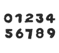 10pcs Iron on Number Cloth Patches for Clothes and Books Black