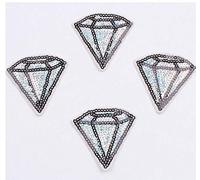 10pcs Iron-on or Sew-on Embroidered Patch Sequins Diamond Shaped Patch Badge Craft Fabrics Appliques for Clothes Hat Shoes Bag